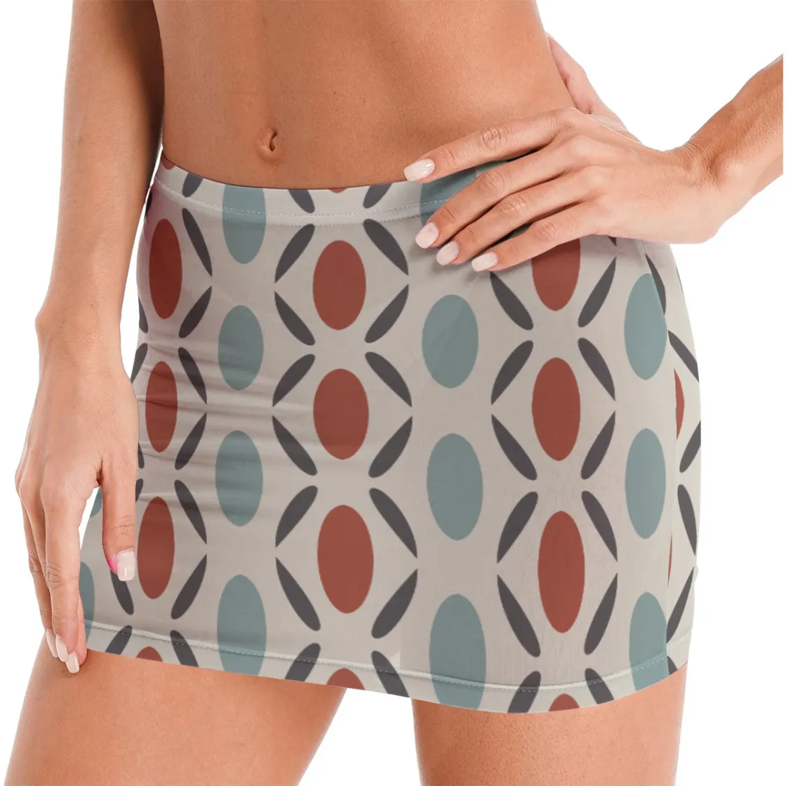 All-Over Print Women's Minimalist Sheer Mesh Bodycon Skirt