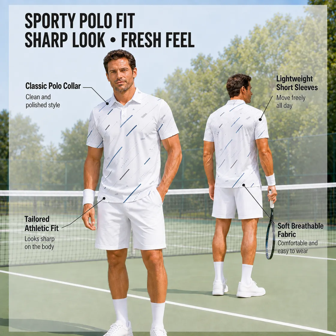 All-Over Print Men's Polo Shirt|Bonded Seam