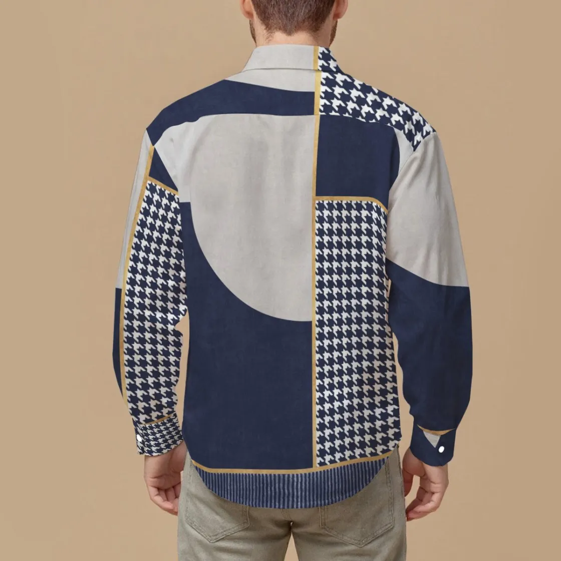 All-Over Print Men's Slim Fit Long Sleeve Shirt