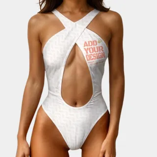 All-Over Print Women's Sexy Hollowed-Out One-Piece Swimsuit