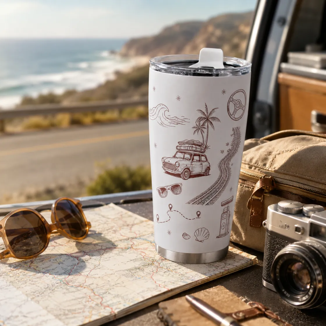 Custom 20OZ Tumbler With Sliding Lid Printed in USA