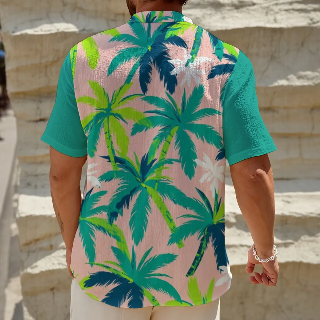 All-Over Print Men's Henley Polo Shirt