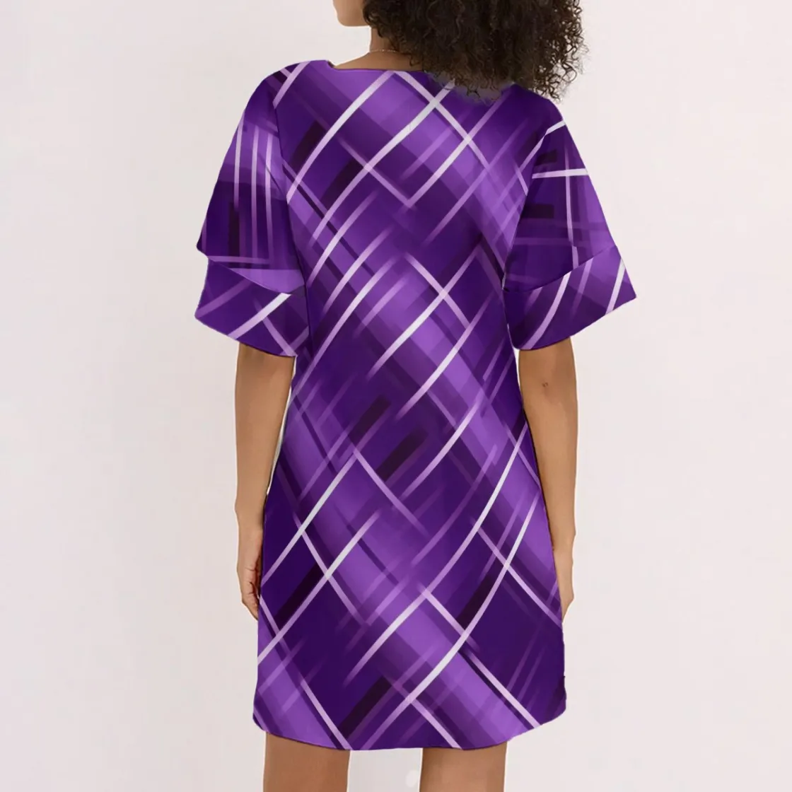 All-Over Print Women's V-neck corset dress