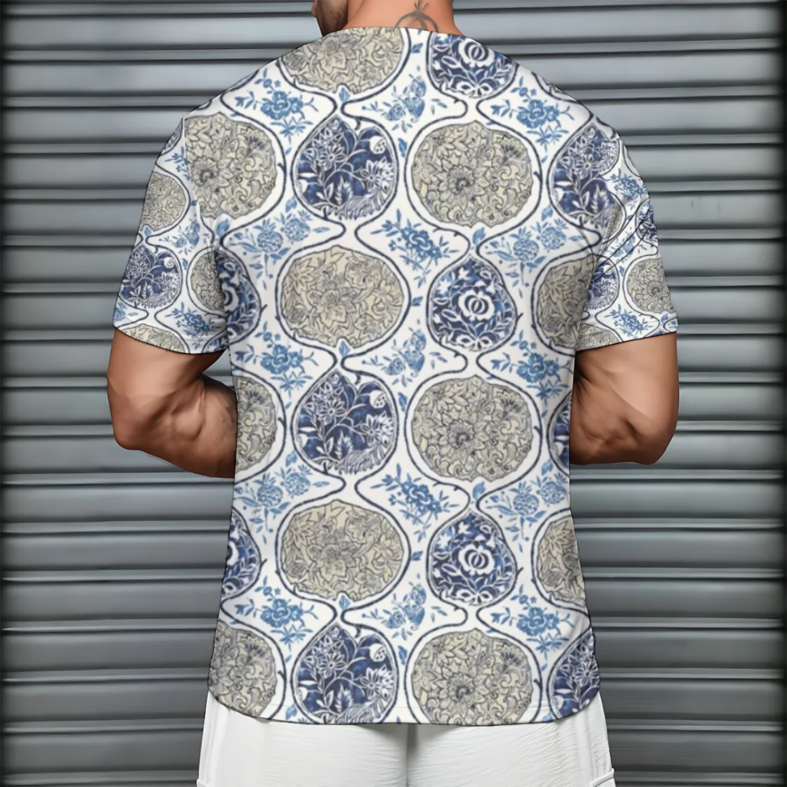 All-Over Print Men's Short Sleeve T-Shirt With Sports Collar