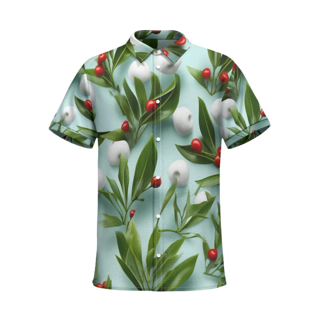 All-Over Print Men's Business Collared Shirt|110GSM Imitation Flax