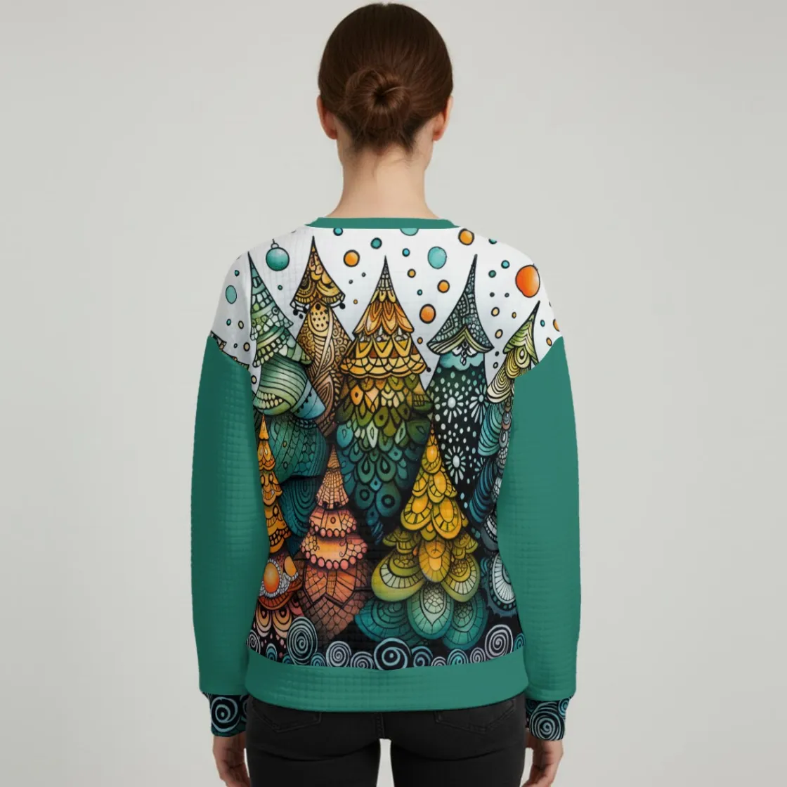 All-Over Print Women's Thick Waffle Knit Sweatshirt