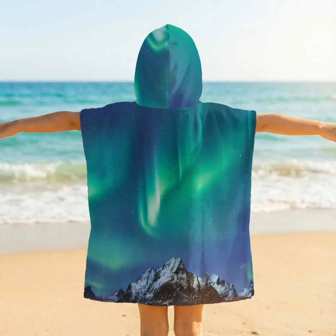 All-Over Print Kid's Hooded Towel Poncho