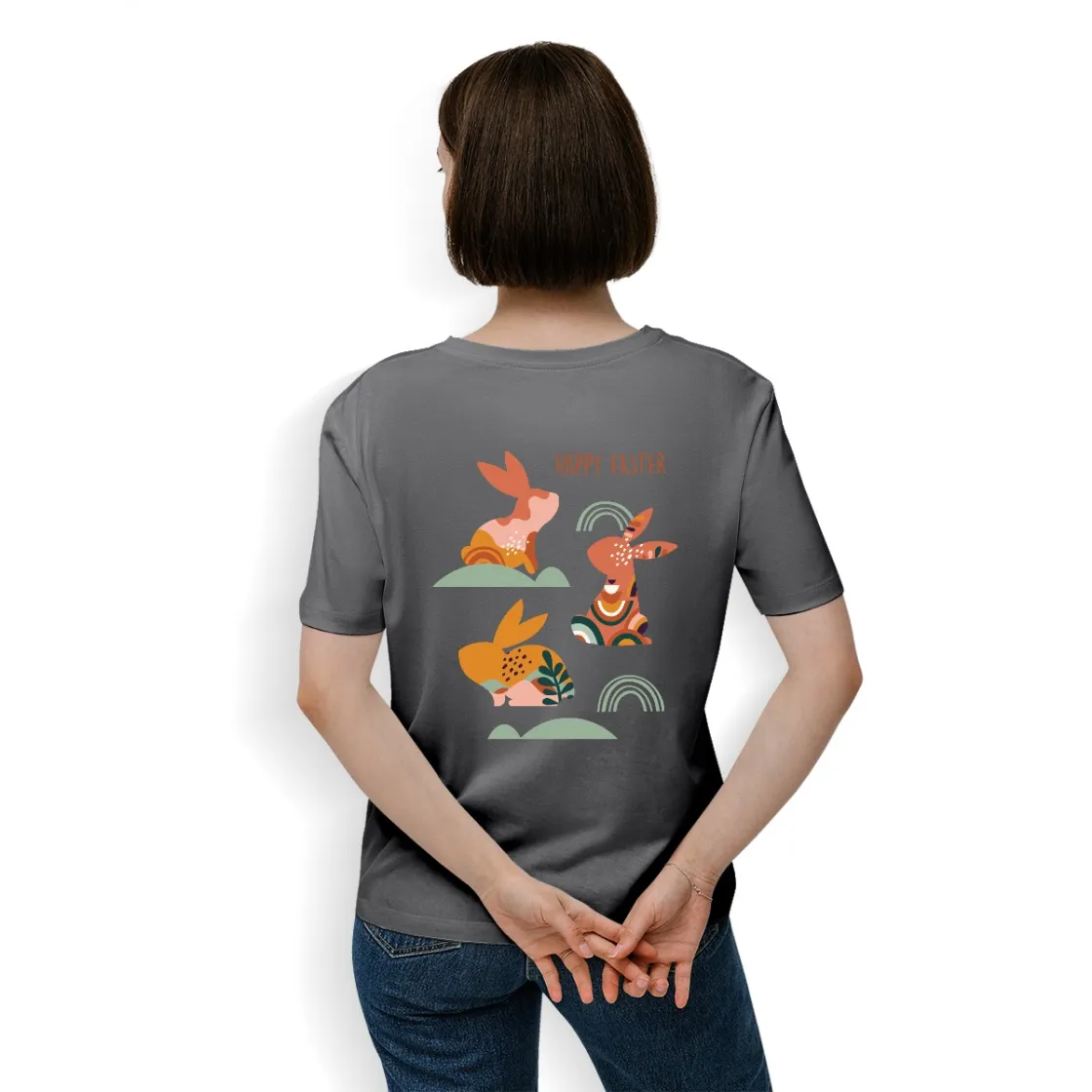 Women's Essential Crew Neck T-Shirt Printed in USA|180GSM Back DTF
