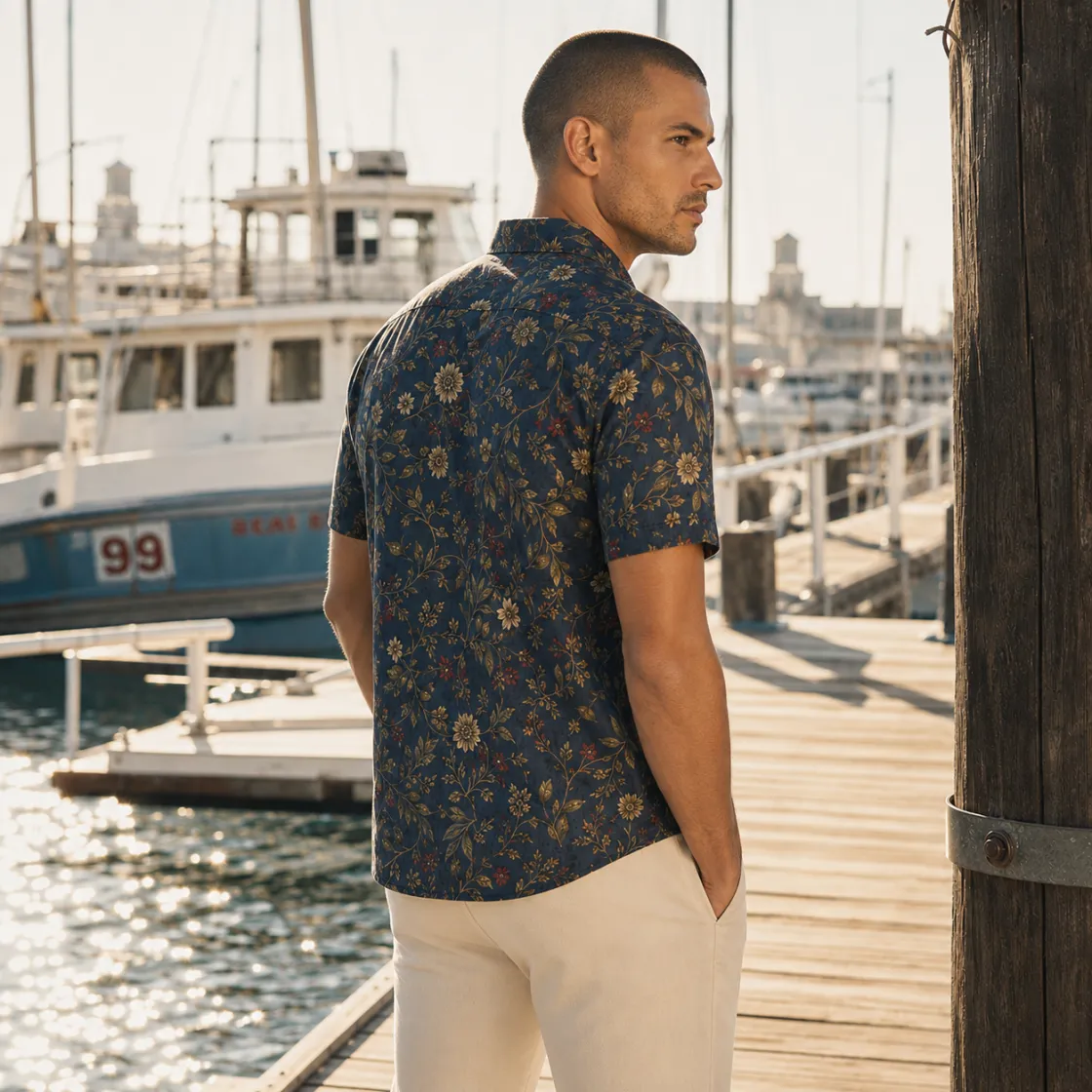 All-Over Print Men's Breathable Shirt|140GSM Slub Cotton