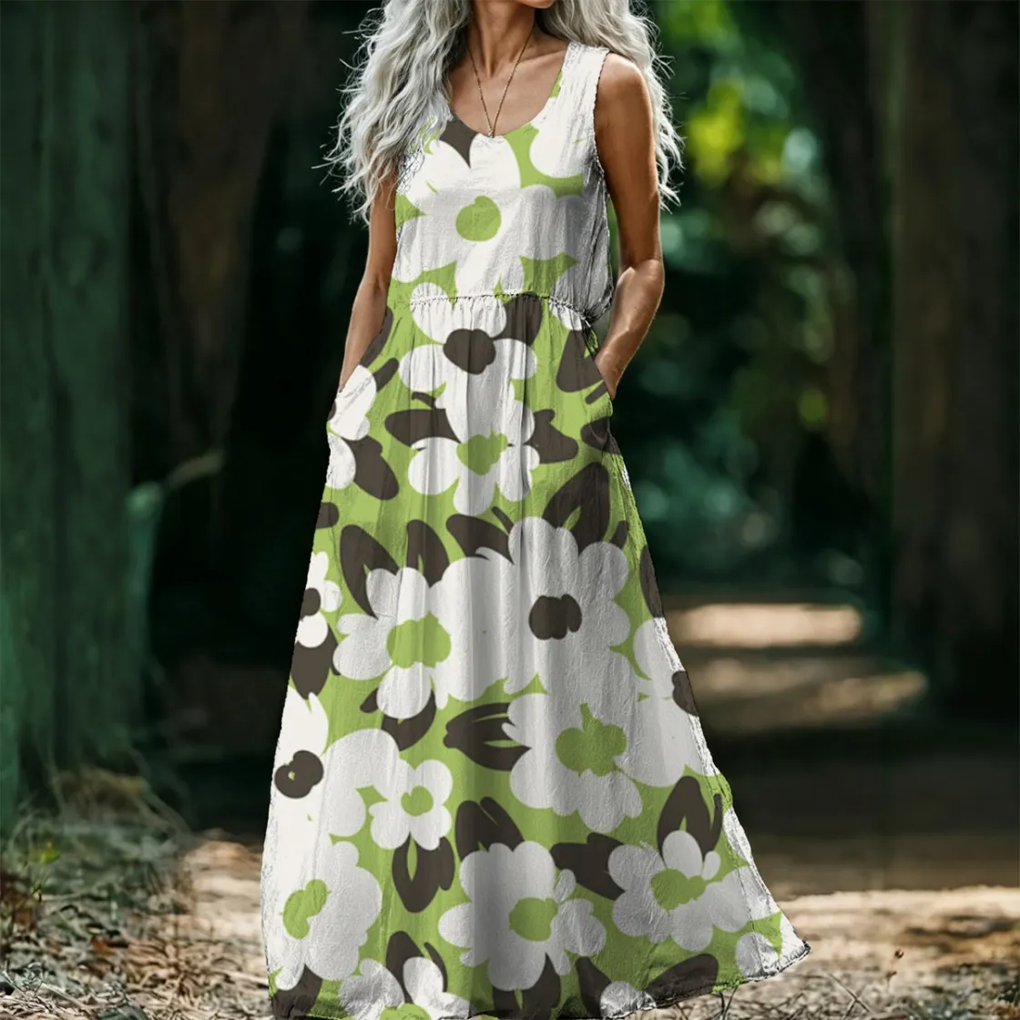 All-Over Print Women’s Sleeveless Maxi Dress