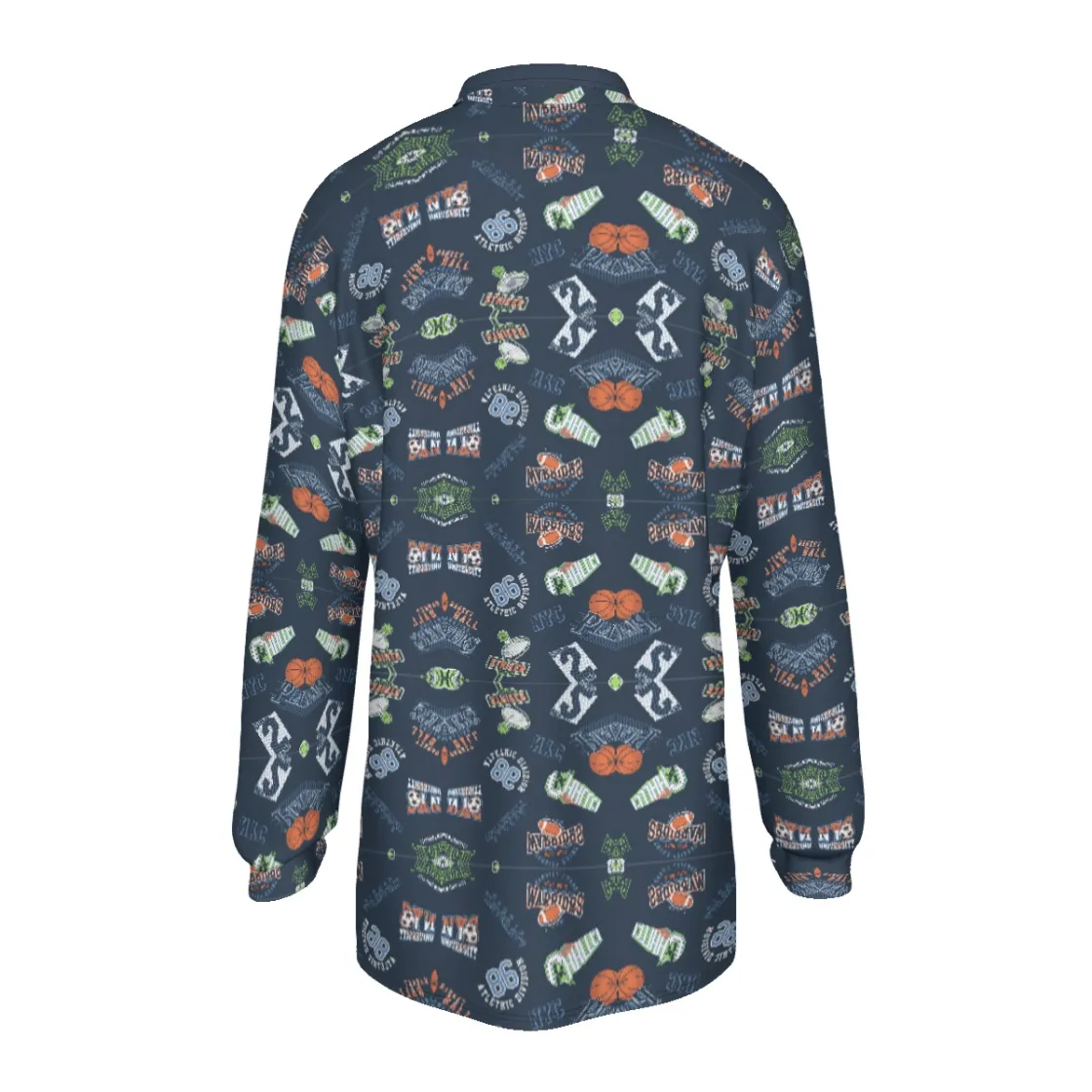All-Over Print Men's Long Sleeve Polo Shirt