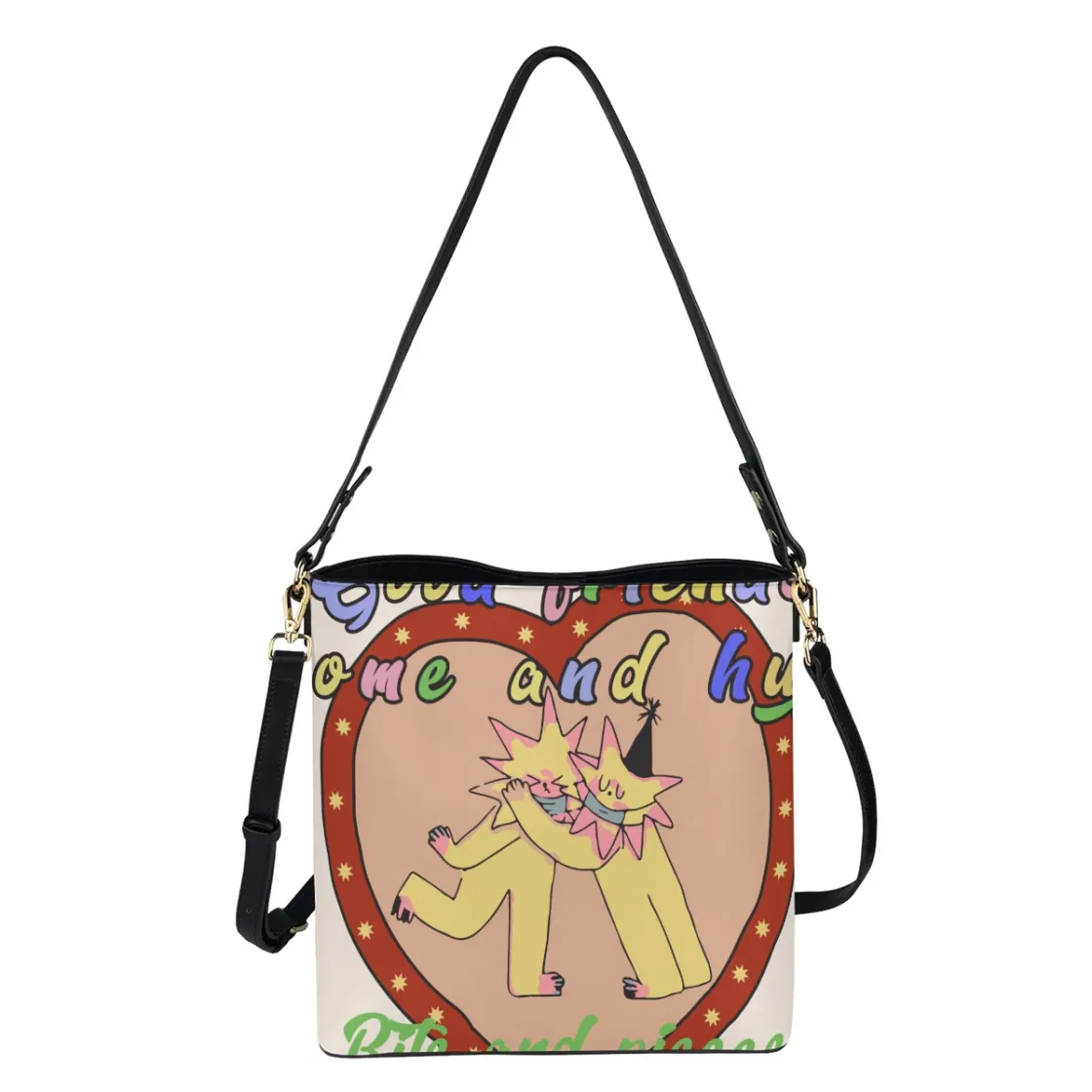 Minimalist Square Crossbody Bucket Bag
