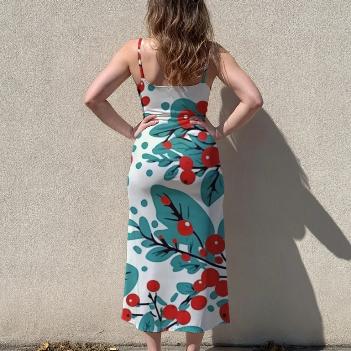 All-Over Print Women's sleeveless suspender dress