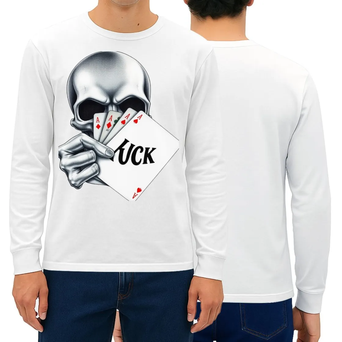 Men’s Long Sleeve T-Shirt Printed in USA|180GSM Double DTF