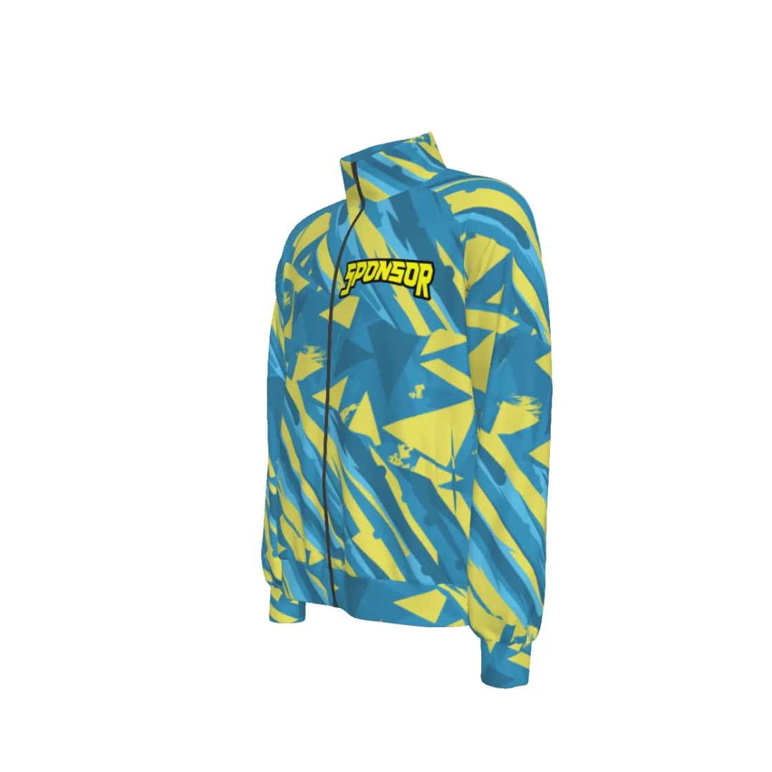 All-Over Print Men's Raglan-Sleeve Stand Collar Jacket