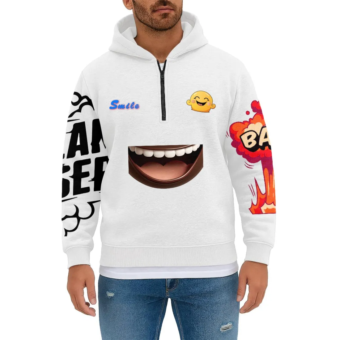 Men’s Half-Zip Pullover Sweatshirt|DTF
