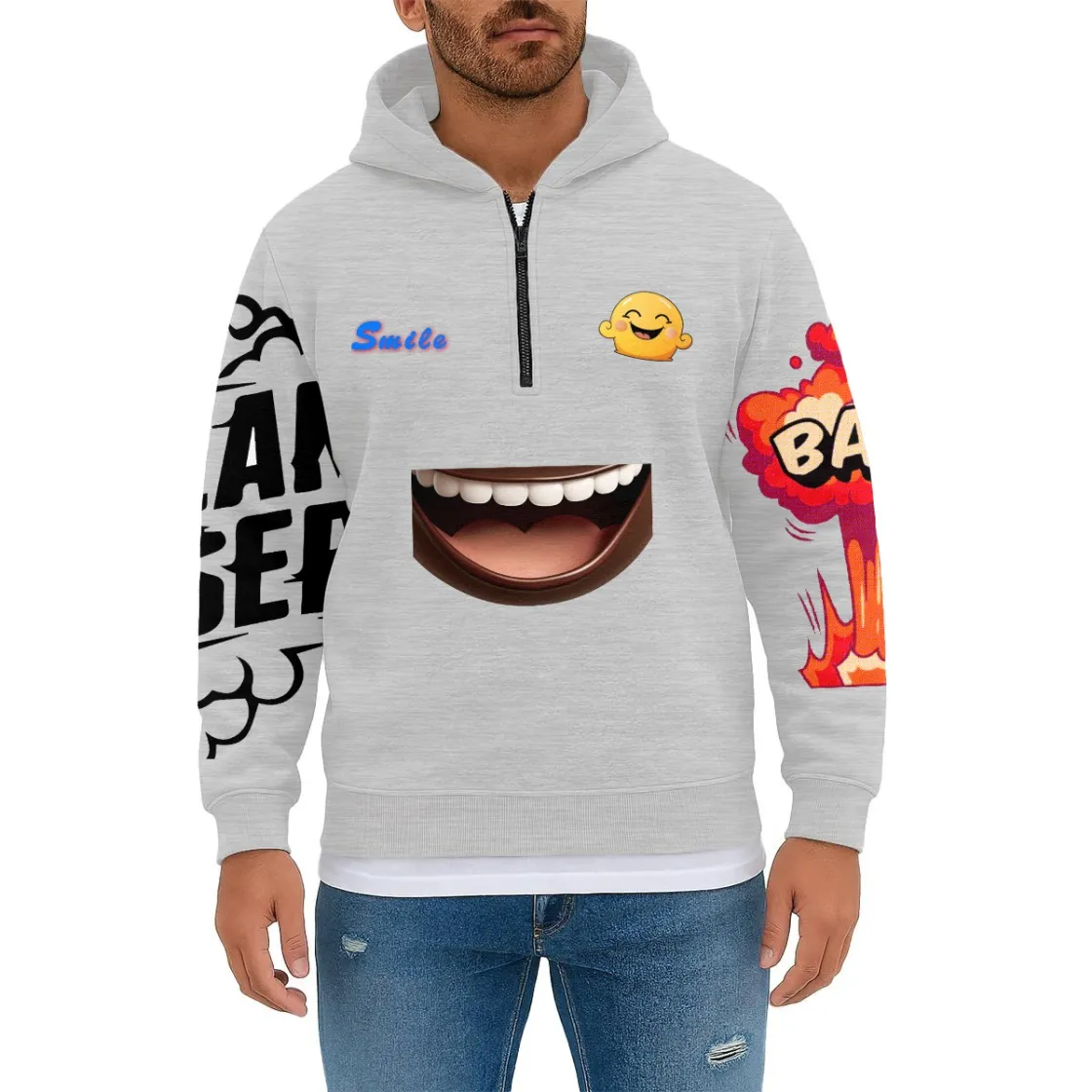 Men’s Half-Zip Pullover Sweatshirt|DTF