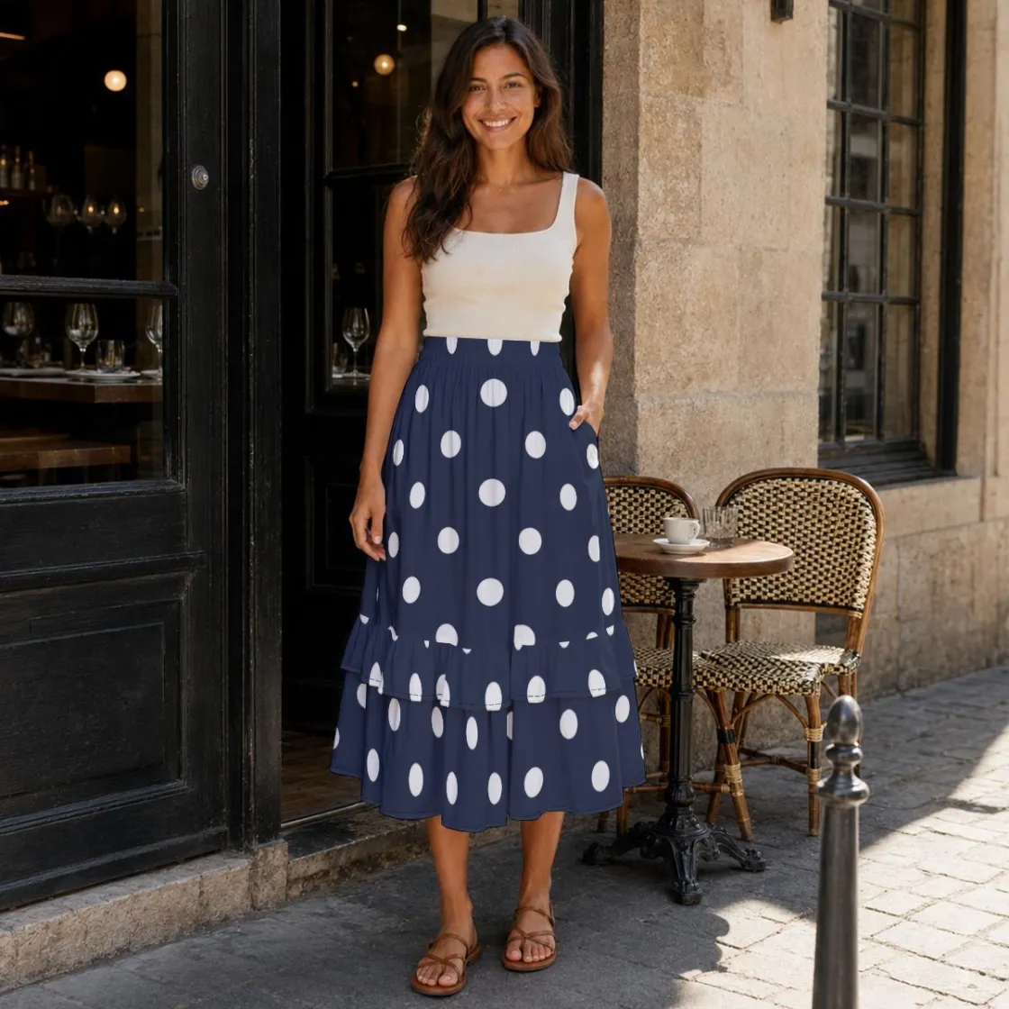 All-Over Print Women's Patchwork Ruffle Skirt