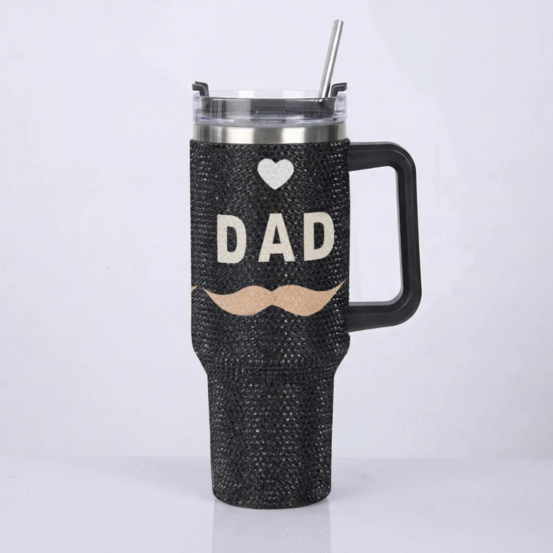 40oz Diamond Cup With Stainless Steel Straw
