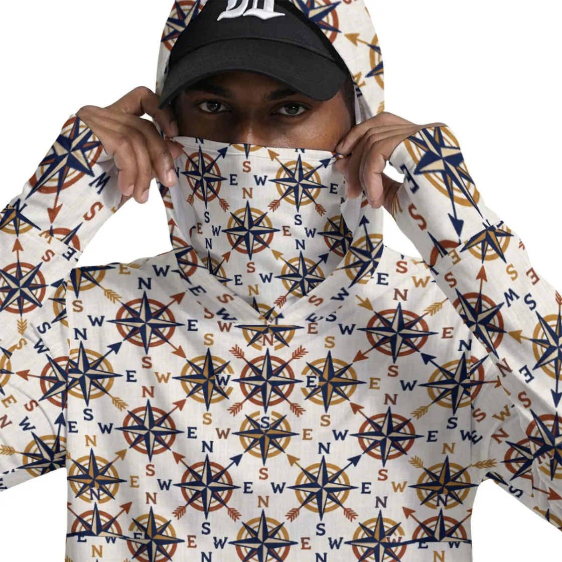 All-Over Print Men’s Sun Protection Hoodie with Face Cover and Thumb Holes