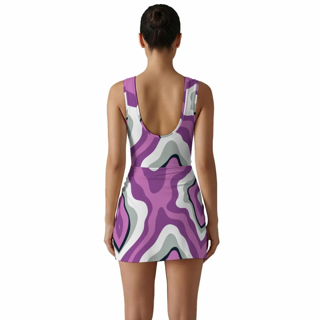 All-Over Print Women's Sleeveless Bodysuit Dress