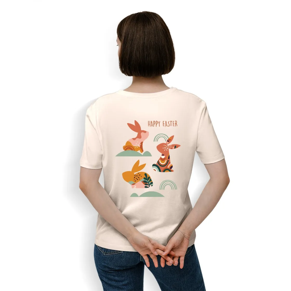 Women's Essential Crew Neck T-Shirt Printed in USA|180GSM Back DTF