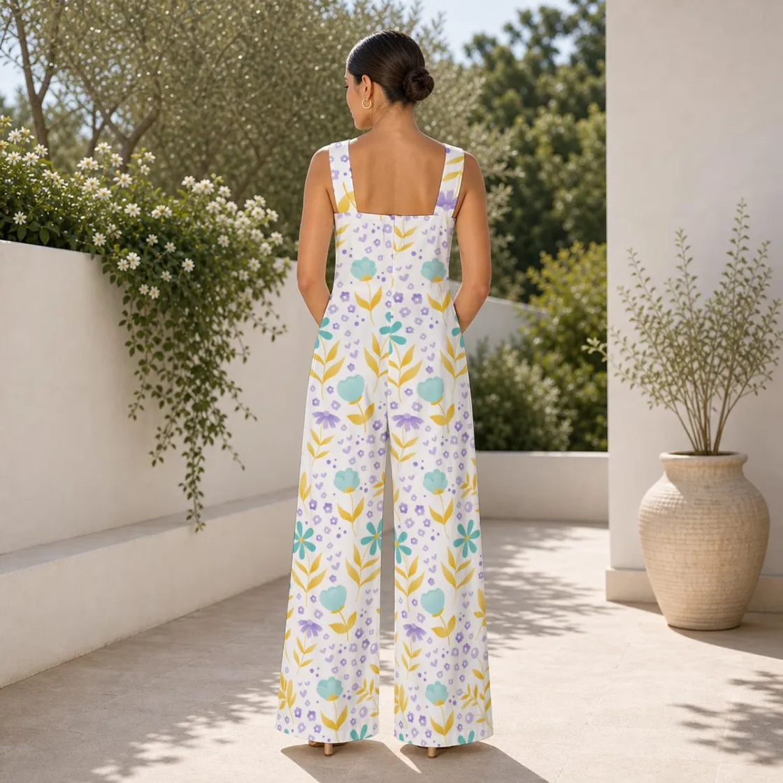All-Over Print Women's Wide-Leg Jumpsuit