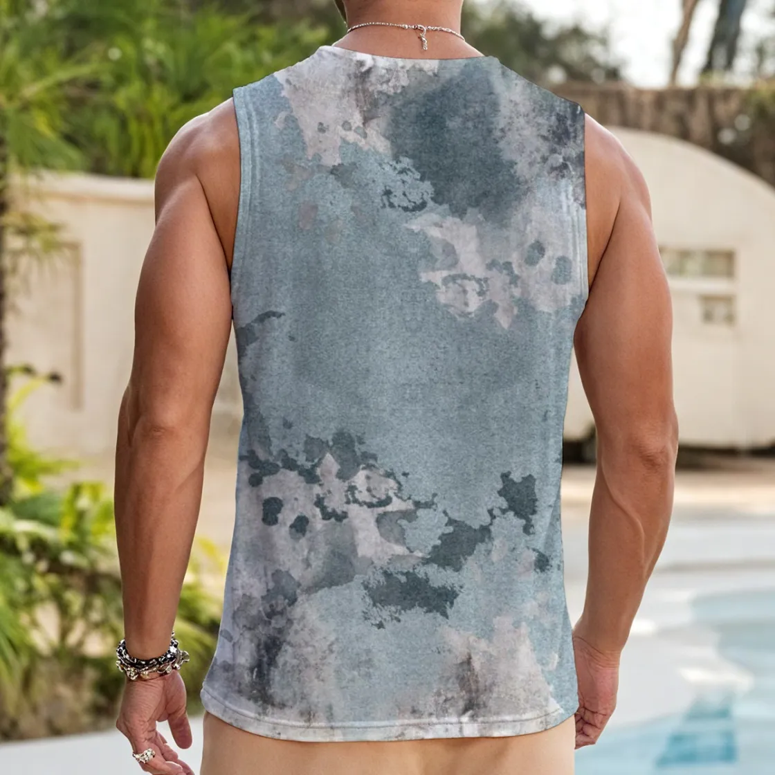 All-Over Print Men's Tank Top With Drawstring