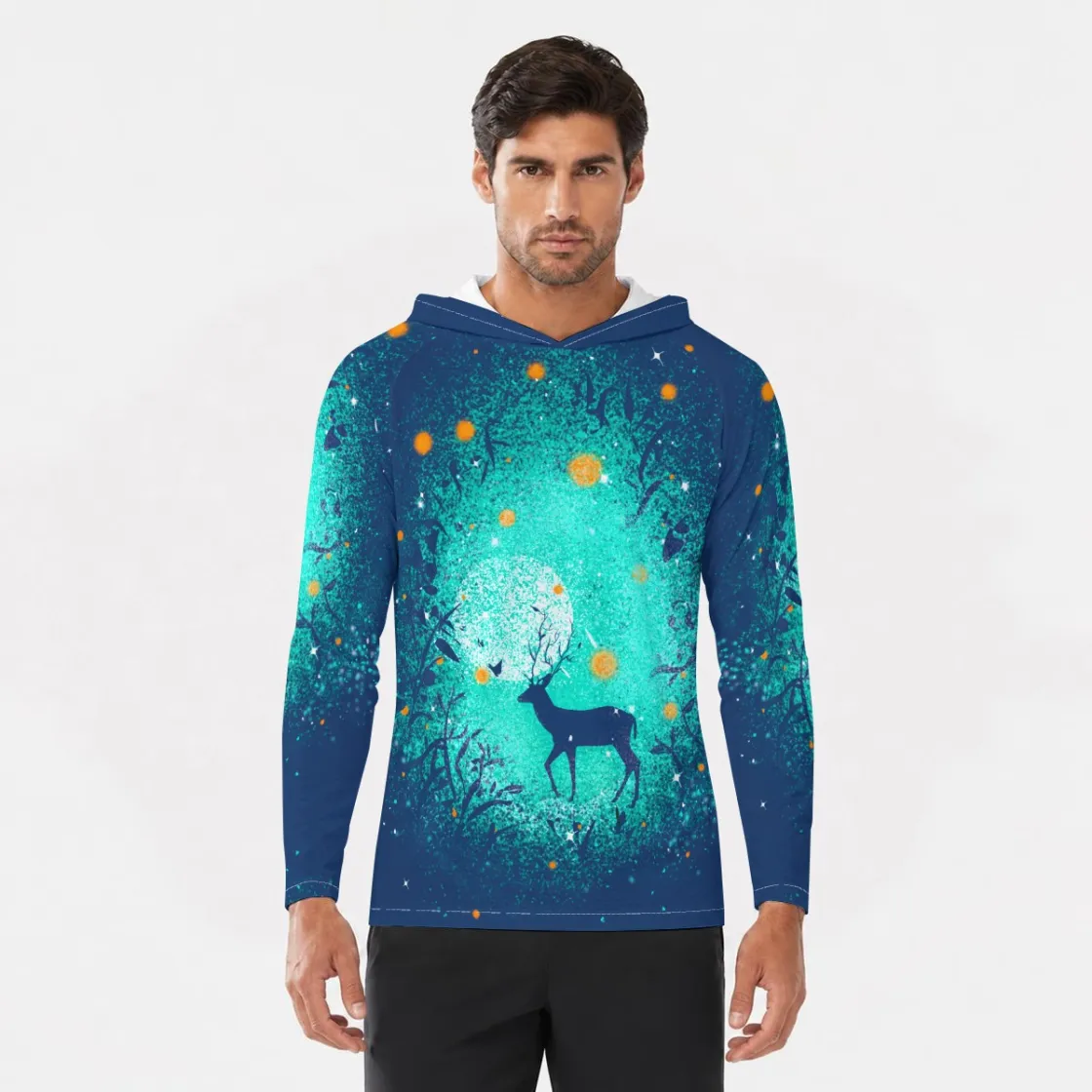 All-Over Print Men's Sun Protection Hooded Sport Top