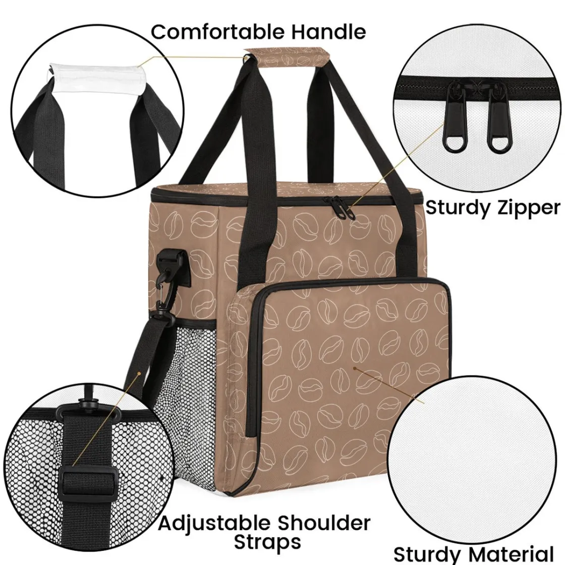 Large-Capacity Coffee Machine Carrying Bag with Multiple Pockets