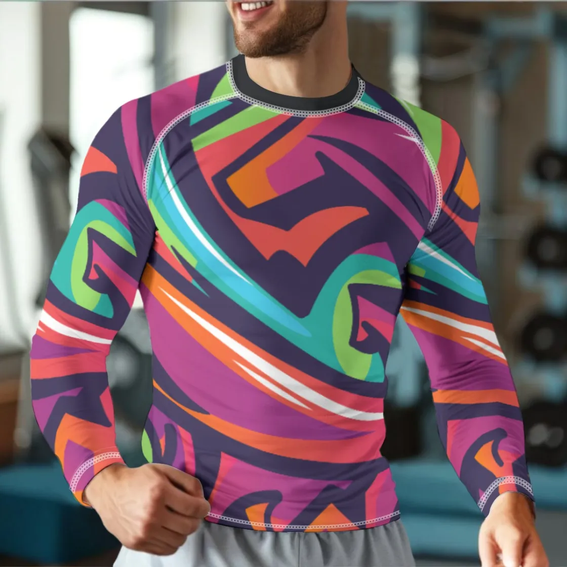 All-Over Print Unisex Yoga Sports Long Sleeve T-Shirt
