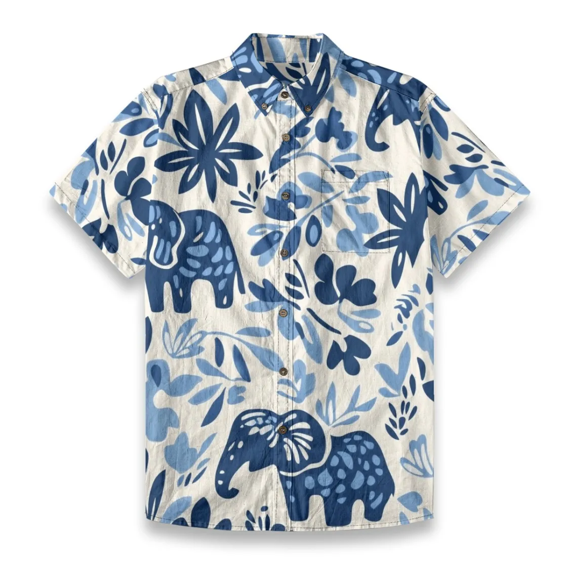 All-Over Print Men's Breathable Shirt|140GSM Slub Cotton
