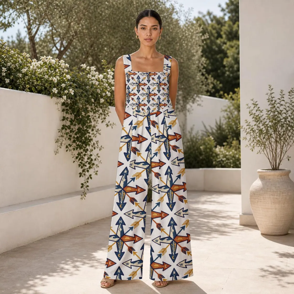 All-Over Print Women's Wide-Leg Jumpsuit
