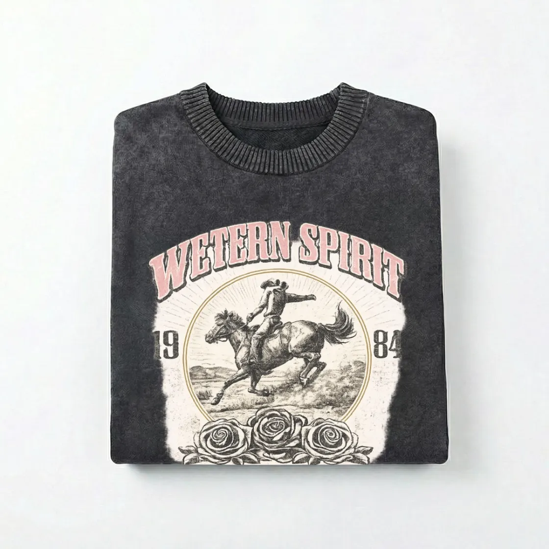 Men’s Vintage Crewneck Knit Sweater|285GSM DTG