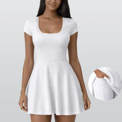 All-Over Print Women’s Athletic Dress With Built‑In Shorts
