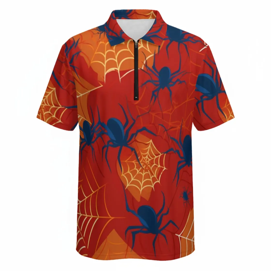 All-Over Print Men's Polo Shirt With Half-Zip|210GSM