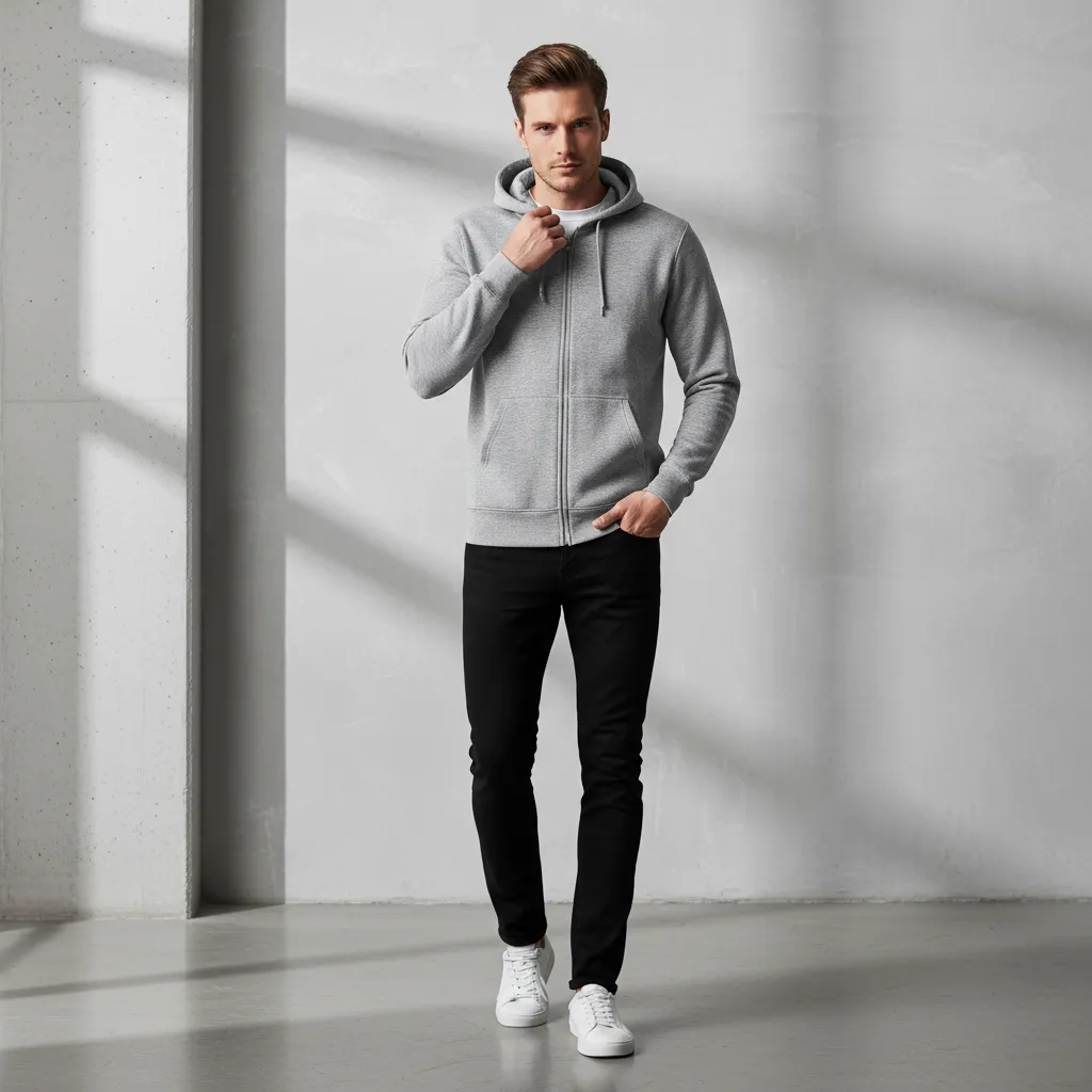 Men's Hoodie With Zipper Printed in USA |Glidan18600 DTF