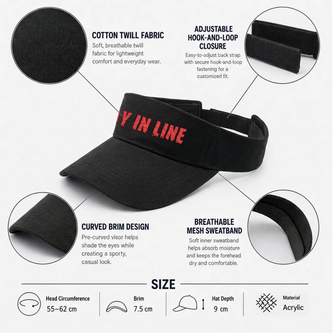 Embroidery Open-Top Visor