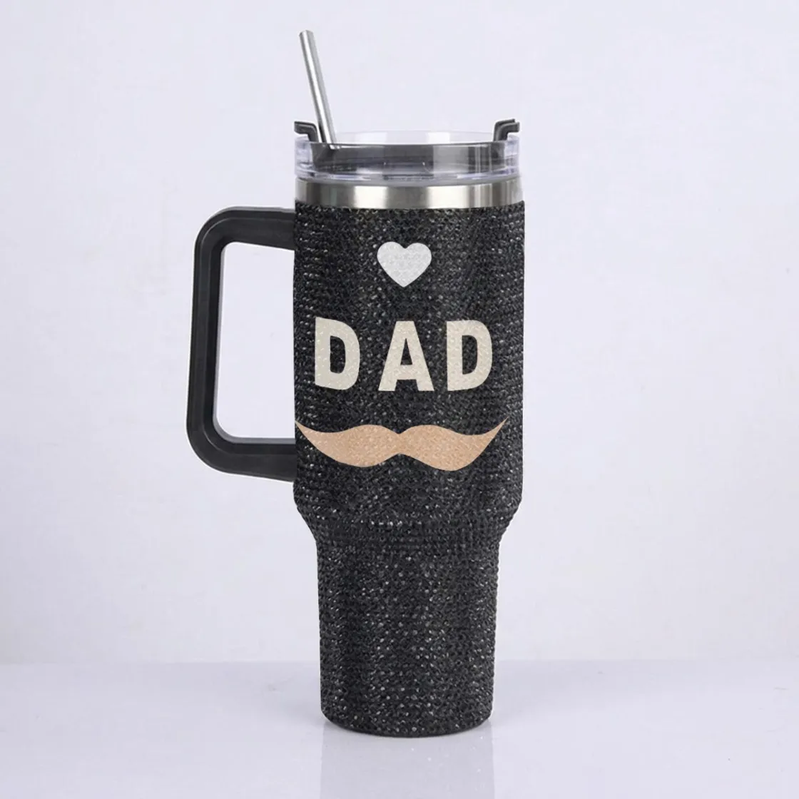 40oz Diamond Cup With Stainless Steel Straw