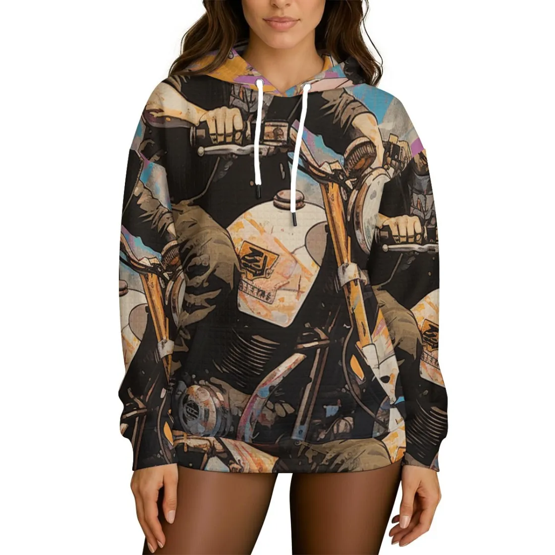 All-Over Print Women's Thick Waffle Knit Hoodie