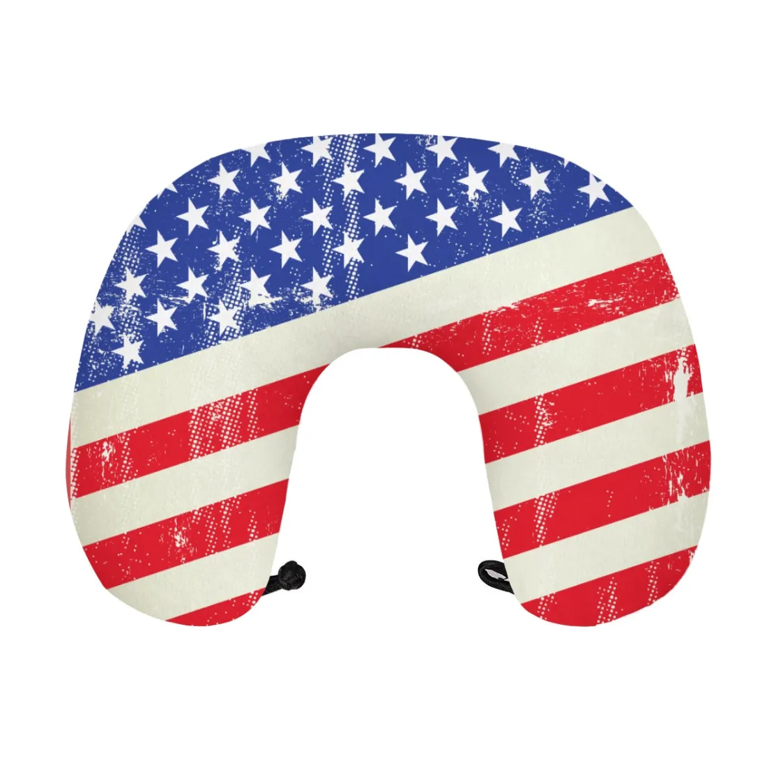 All-Over Print Memory Foam Travel Neck Pillow with Frog Button Closure