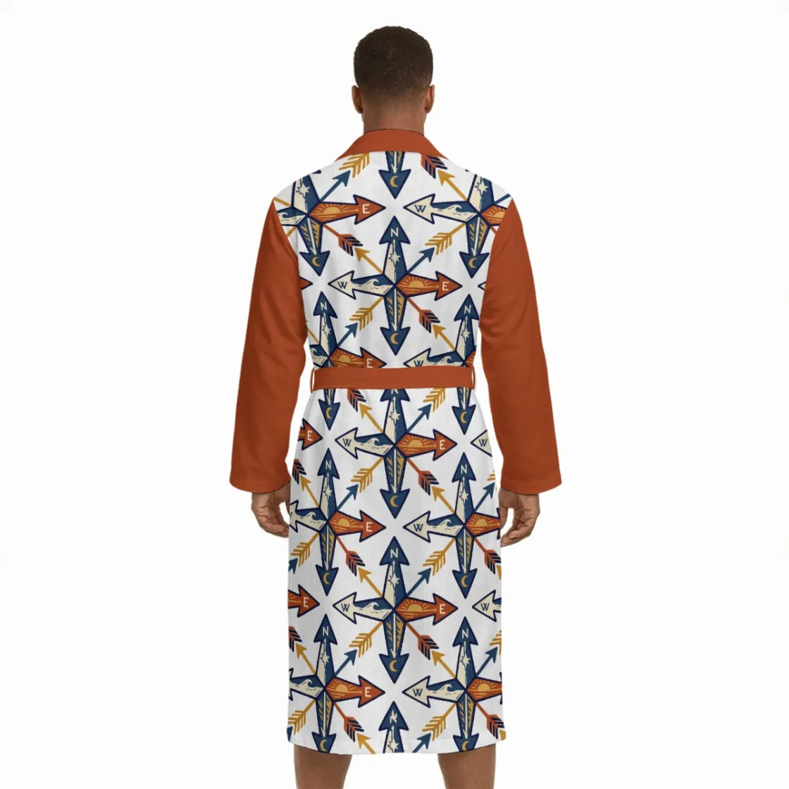 All Over Print Men’s Fleece-Lined Bathrobe with Belt