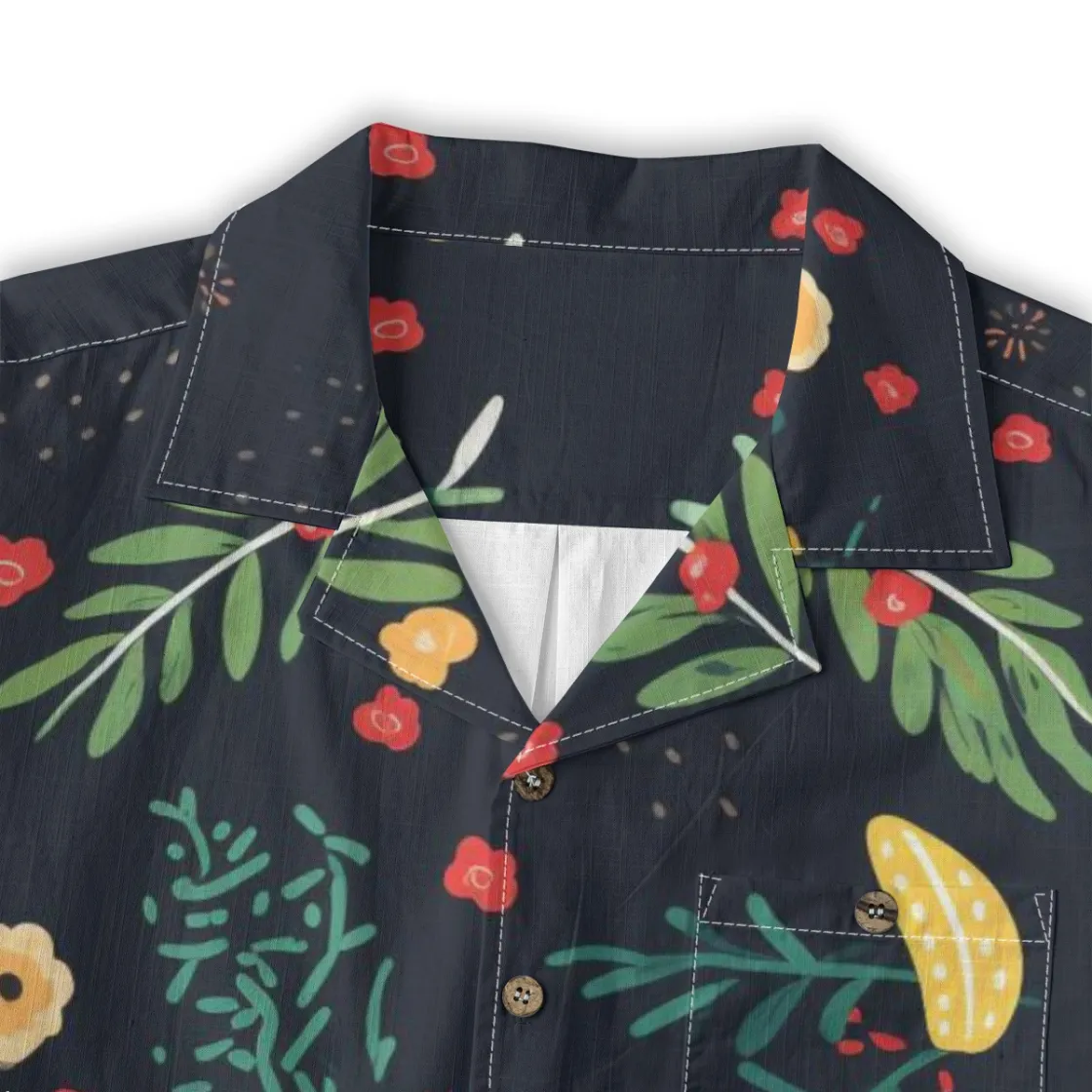 All-Over Print Men's Casual Hawaiian Short Sleeve Shirt | 140GSM Slub Cotton