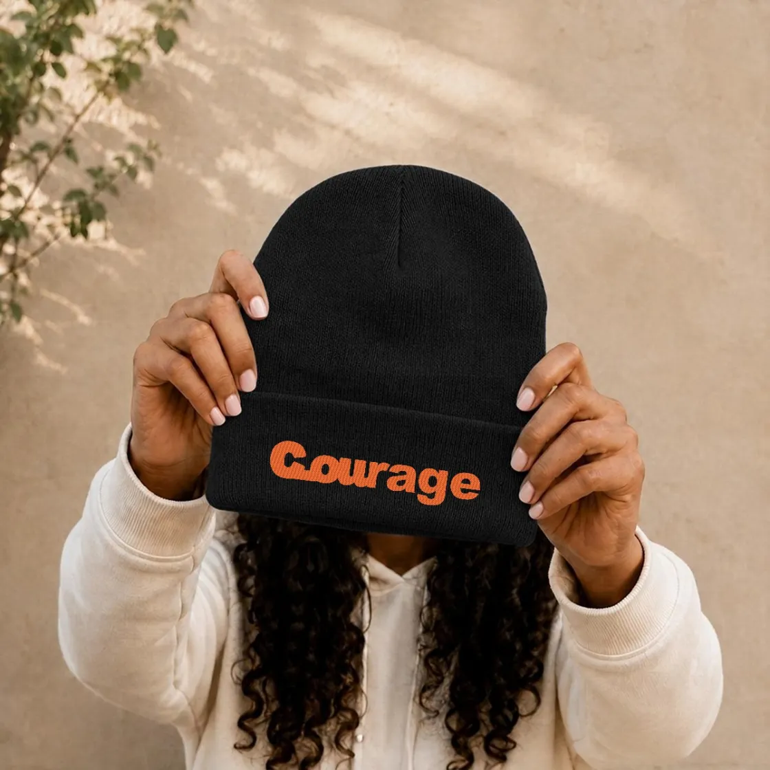Embroidered Knit Beanie