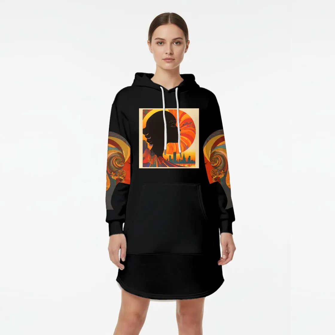 Women’s Hoodie Dress With Fleece|DTF