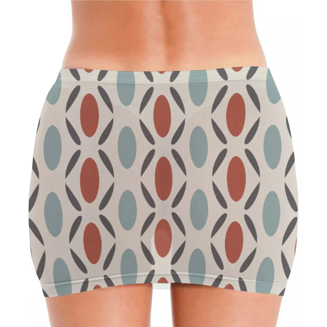 All-Over Print Women's Minimalist Sheer Mesh Bodycon Skirt