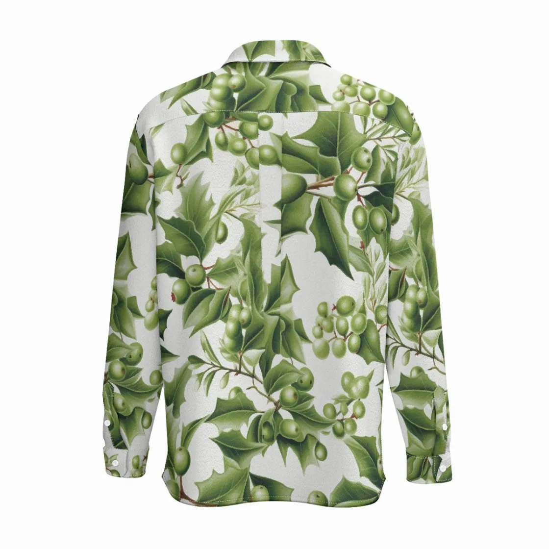 All-Over Print Men's Business Long Sleeve Shirt|110GSM Imitation Flax