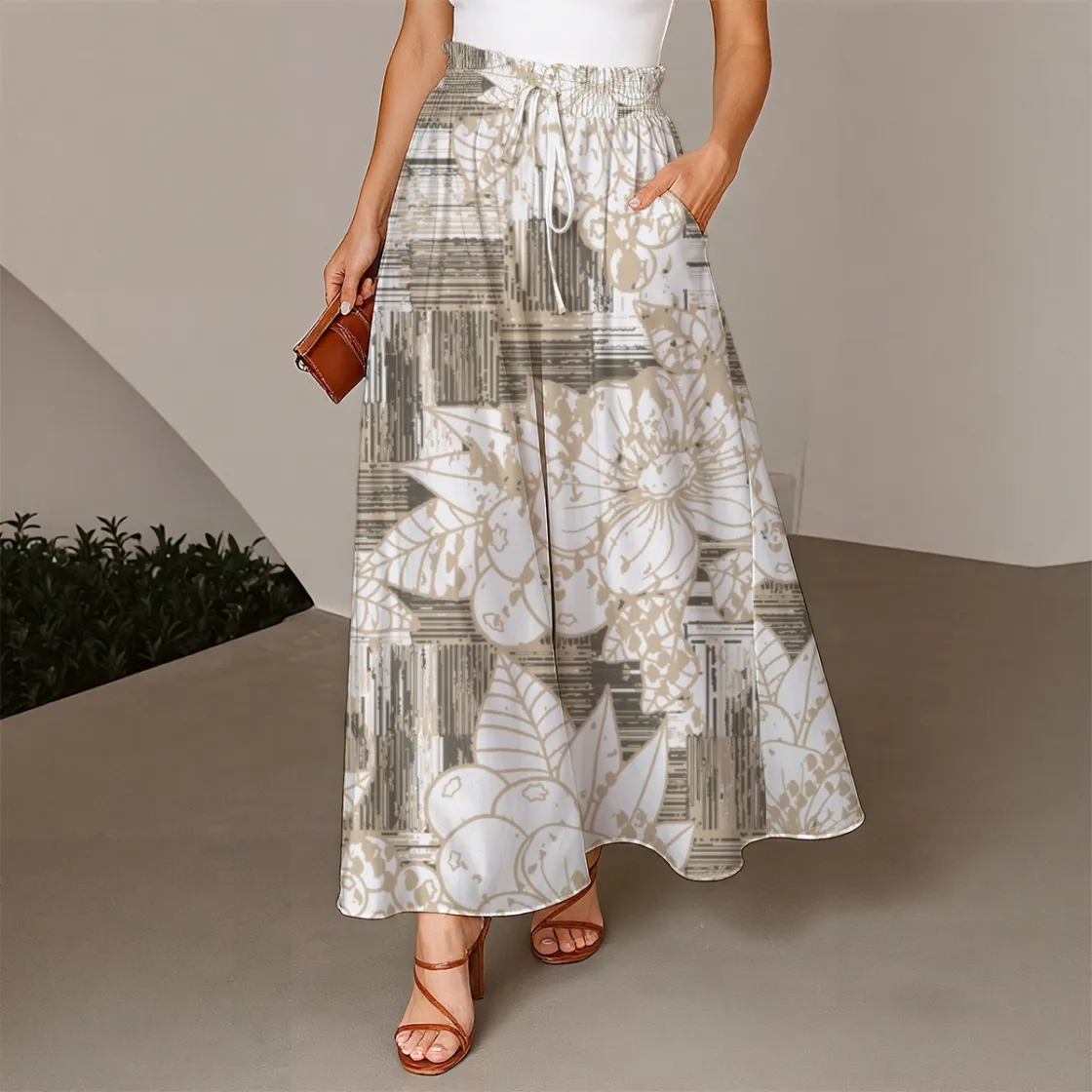 All-Over Print Women's Ruffled Wide-Leg Pants