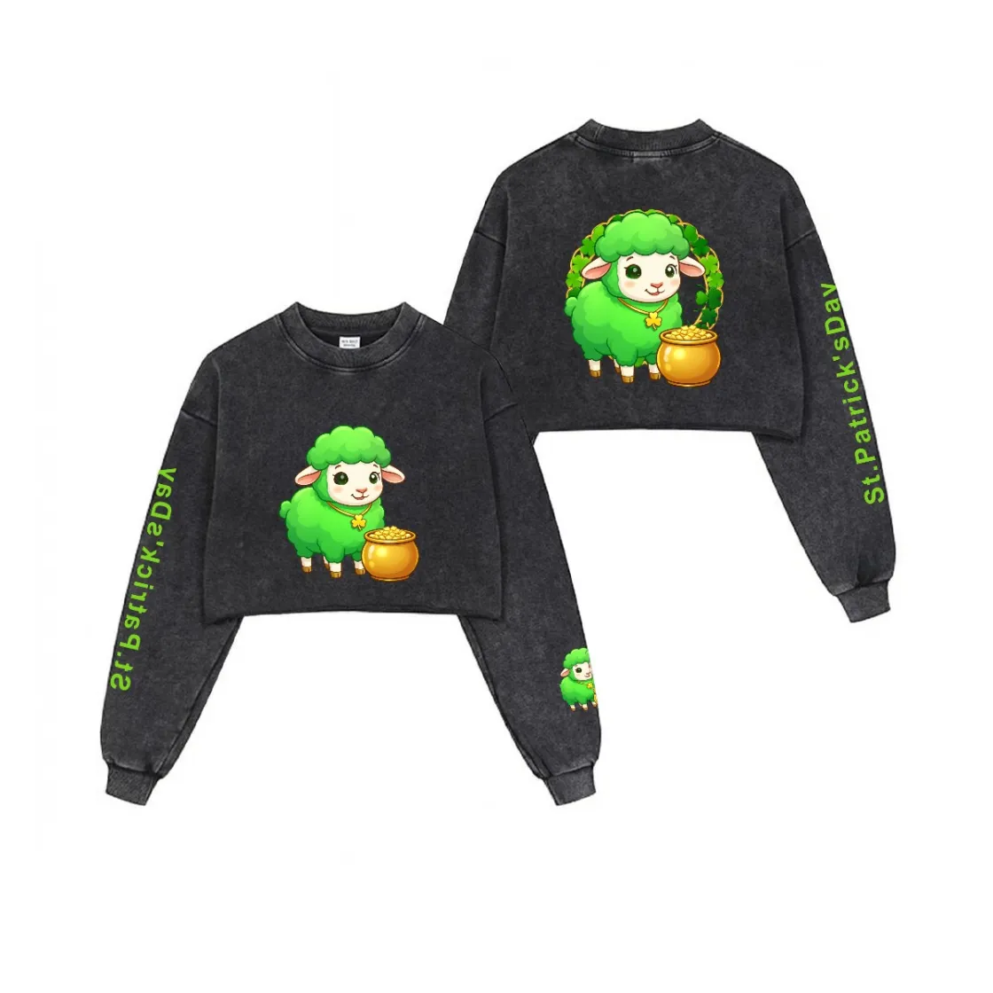 Women’s Cropped Distressed Sweatshirt|380GSM Cotton DTG