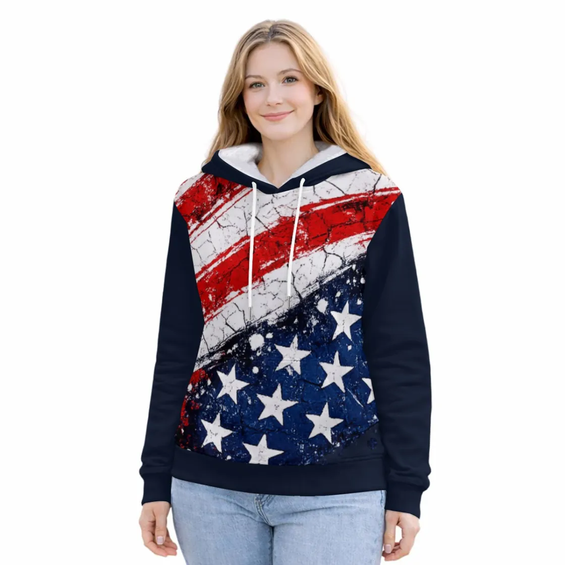 All-Over Print Women’s Fleece Lined Warm Hoodie